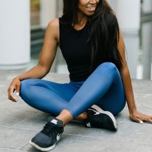 Zyia Blue Metallic Light N Tights